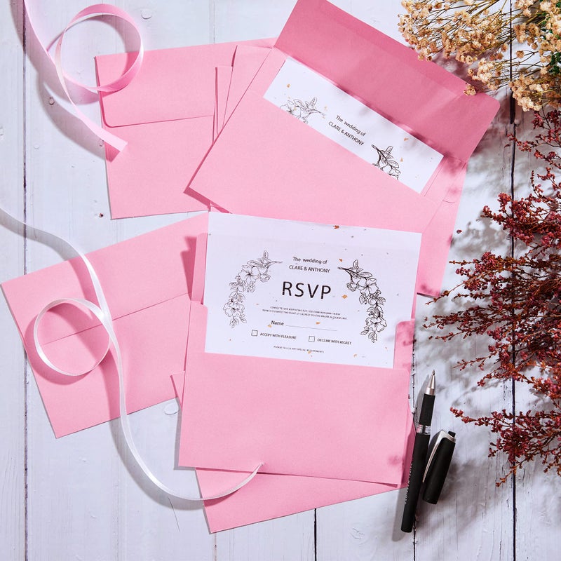 MATICAN Invitation Envelopes  100-Pack 5x7 Envelopes  A7 Envelopes for Invitations  Pink  5 1/4 x 7 1/4 Inches - Image 3